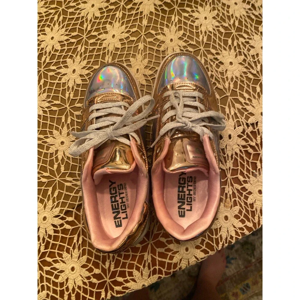 Sketchers Girls' Energy Lights sneakers Rose gold size 5